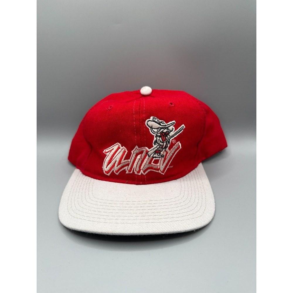 Vintage UNLV Rebels Hey Reb Snapback Hat Runnin Rebels NCAA Green Underbrim